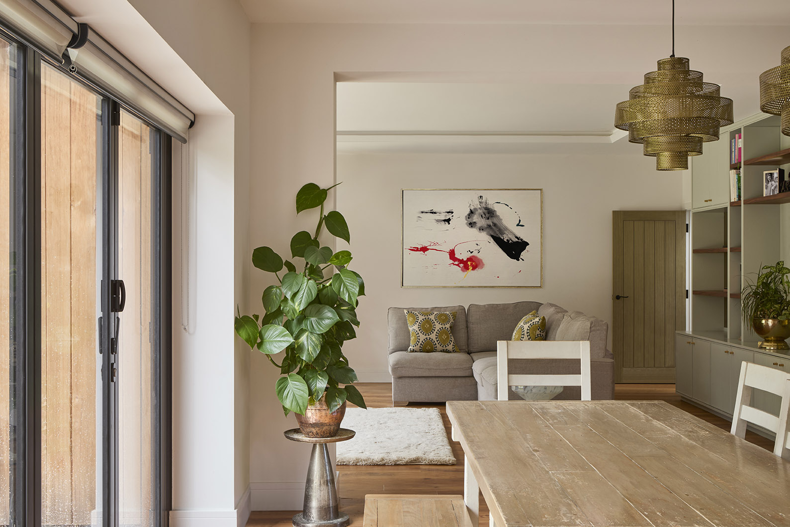Open plan dining room and living room built by Beckwood