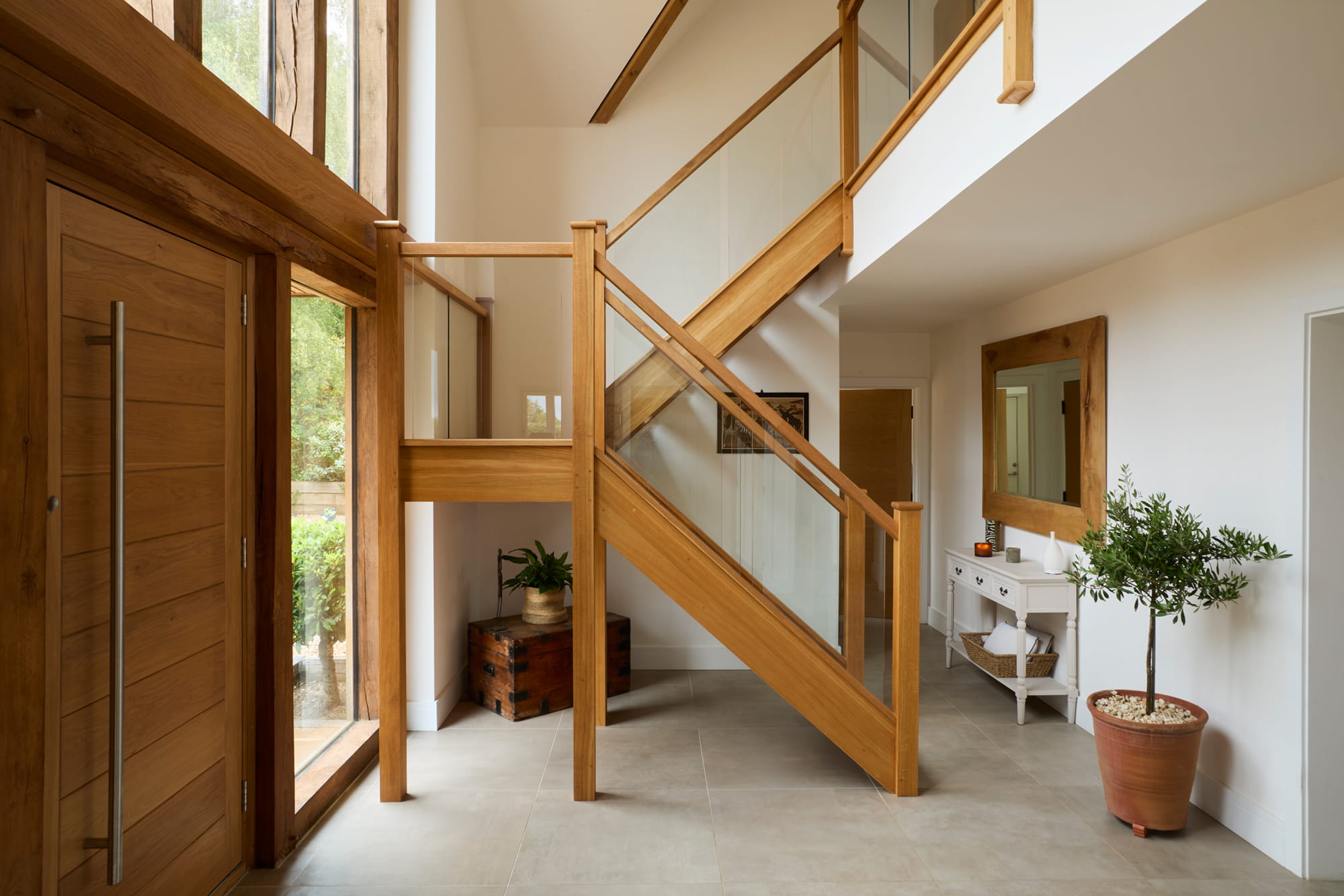 Entrance staircase in bespoke home